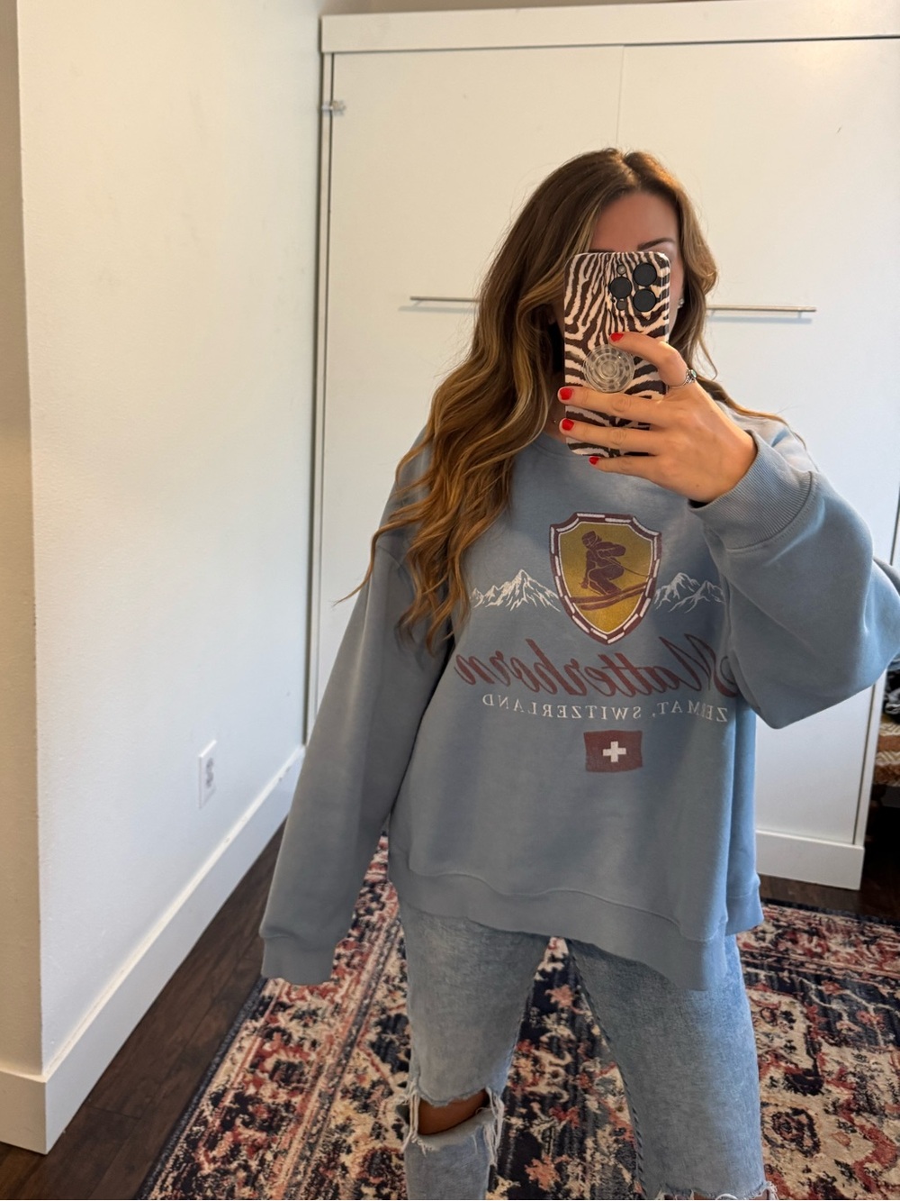 MAD Engine Light Blue Graphic Crewneck Sweatshirt Matterhorn